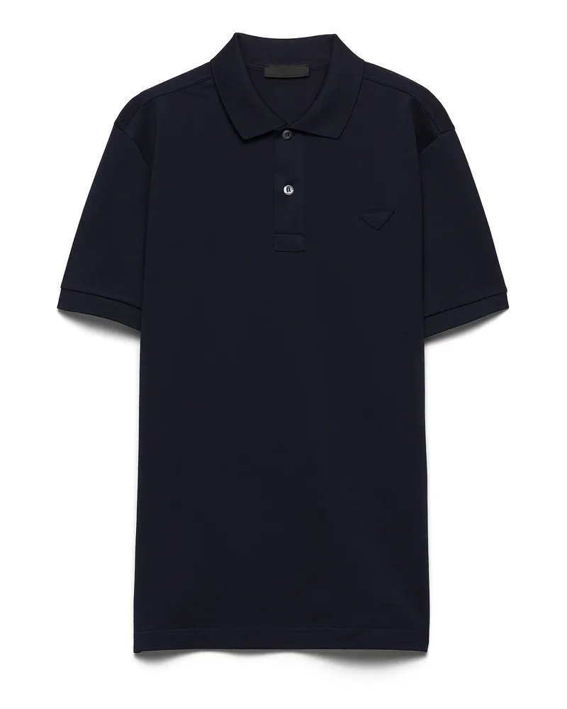 Prada Poloshirt Aus Piqué, Herren, Marineblau, Größe Marineblau
