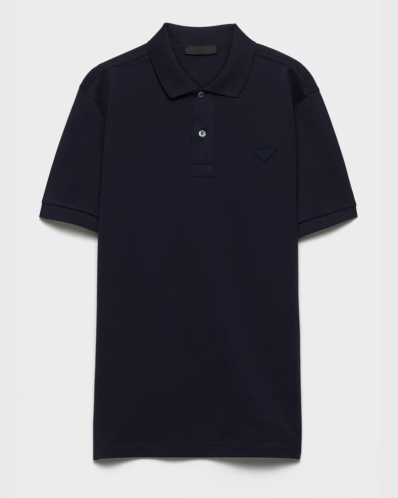 Prada Poloshirt aus Piqué Marineblau