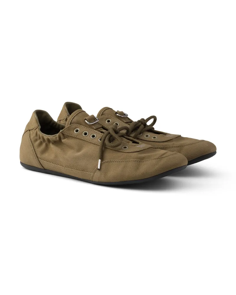 Prada Collapse Canvas Sneaker, Herren, Waldgrün, Größe 12 Waldgrün