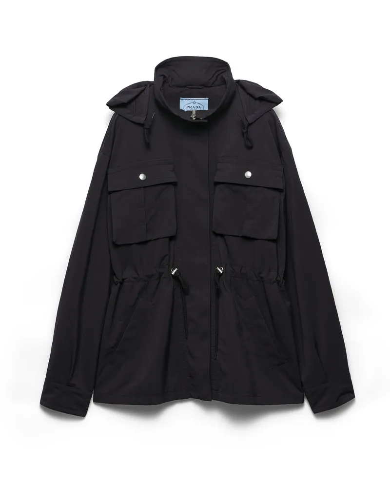 Prada Parka Aus Funktionsgewebe, Damen, Schwarz, Größe Schwarz