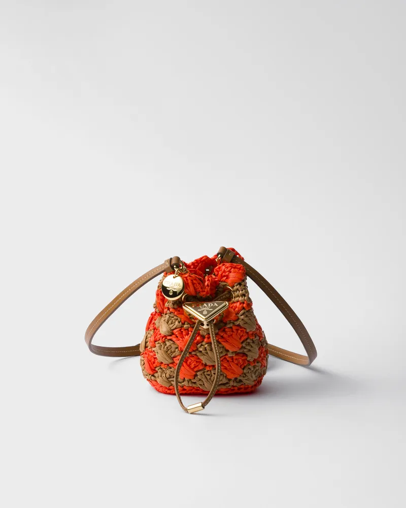 Prada Gehäkelte Mini-Pouch Orange