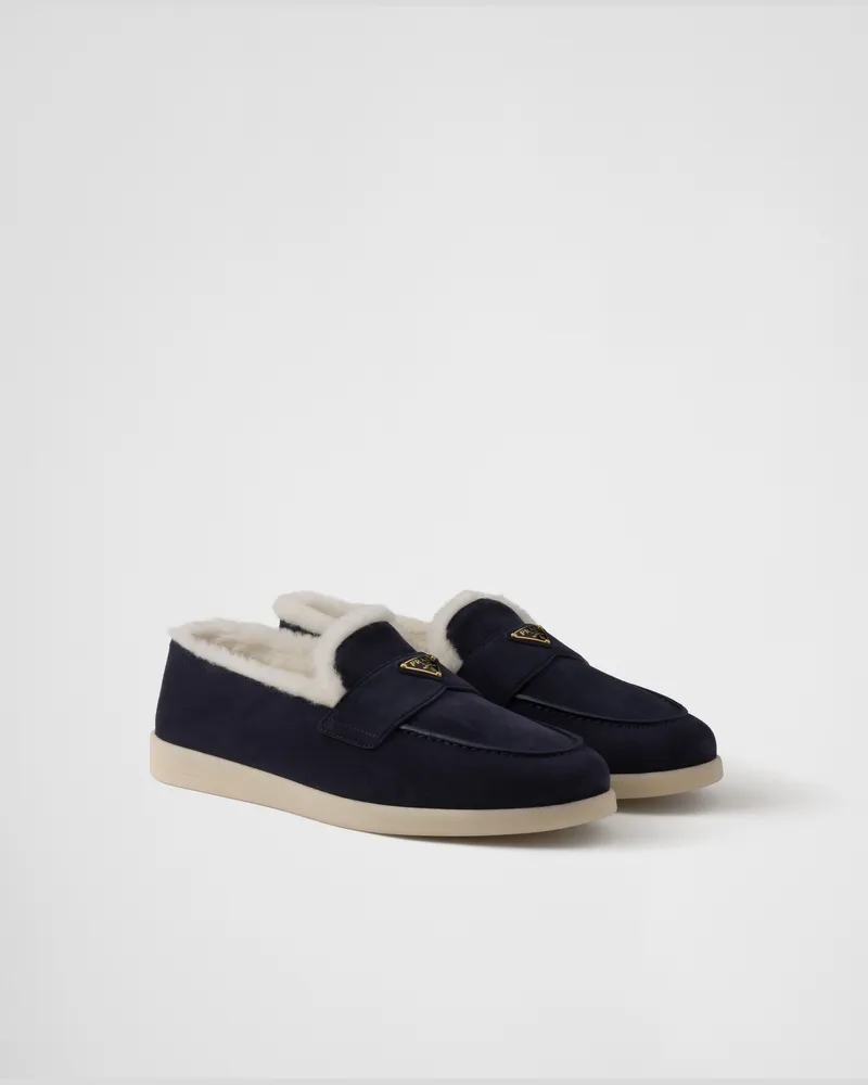 Prada Loafer aus Wildleder Blau