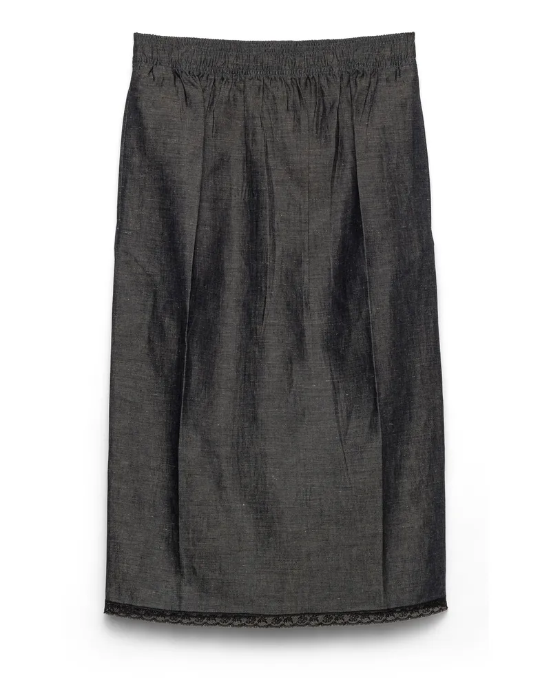 Prada Rock Aus Chambray, Damen, Blau, Größe Blau