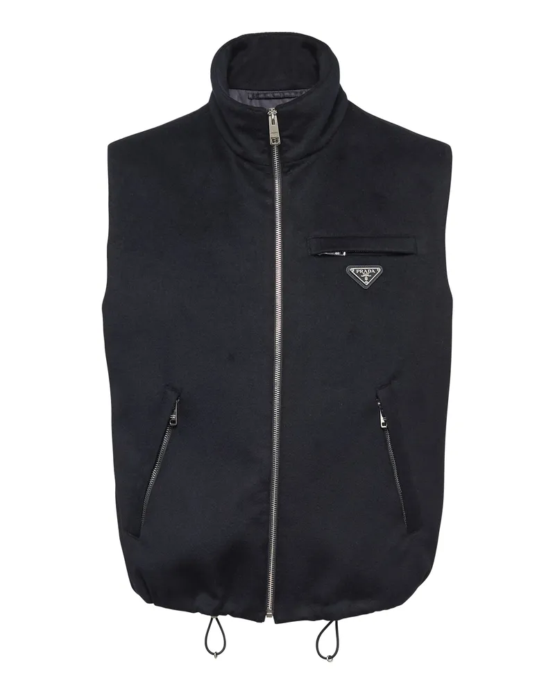 Prada Daunenweste Aus Kaschmir, Herren, Blau, Größe Blau