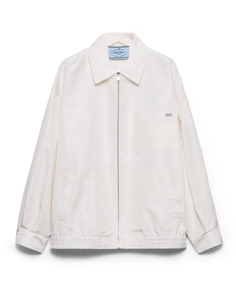 Prada Blousonjacke Aus Faille, Damen, Weiss, Größe Weiss