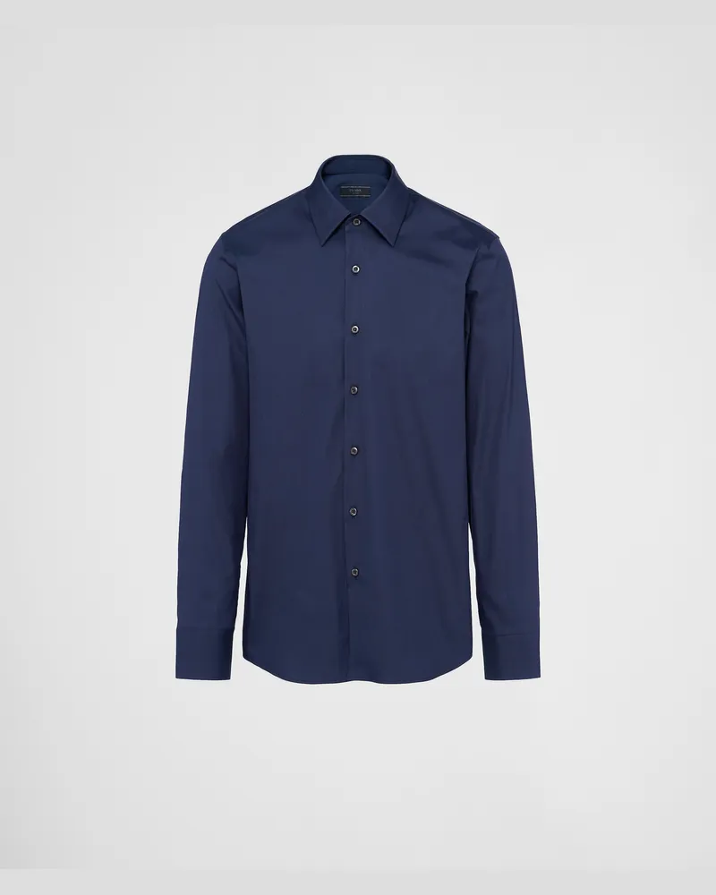 Prada Hemd aus Stretch-Baumwolle Blau