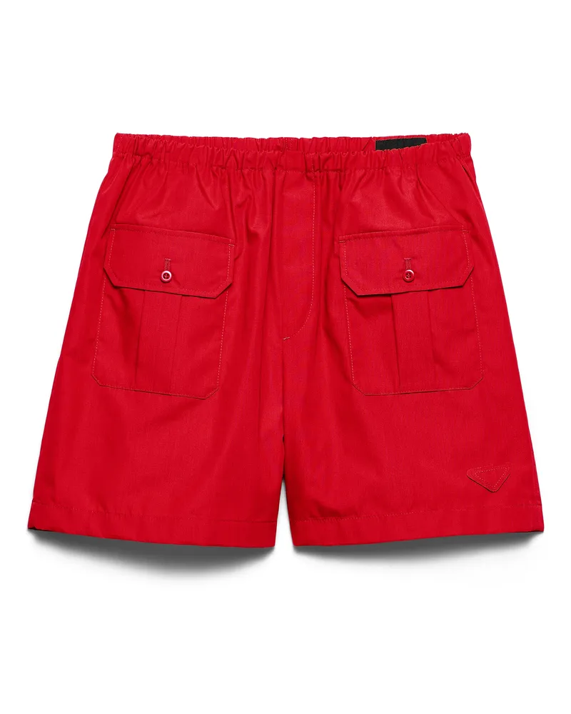 Prada Bermudas Aus Baumwoll-popeline, Herren, Rot, Größe Rot