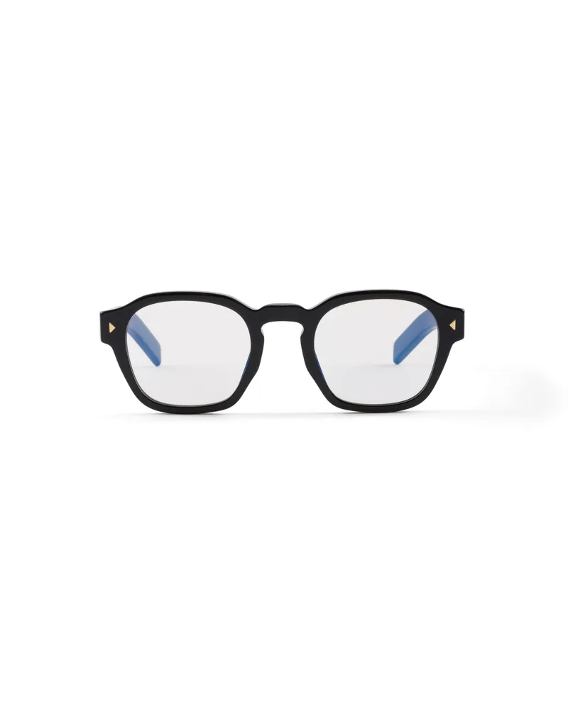 Prada Sonnenbrille Mit Der Ikonischen Plakette Aus Metall, Herren, Gläser In Kristall Gläser