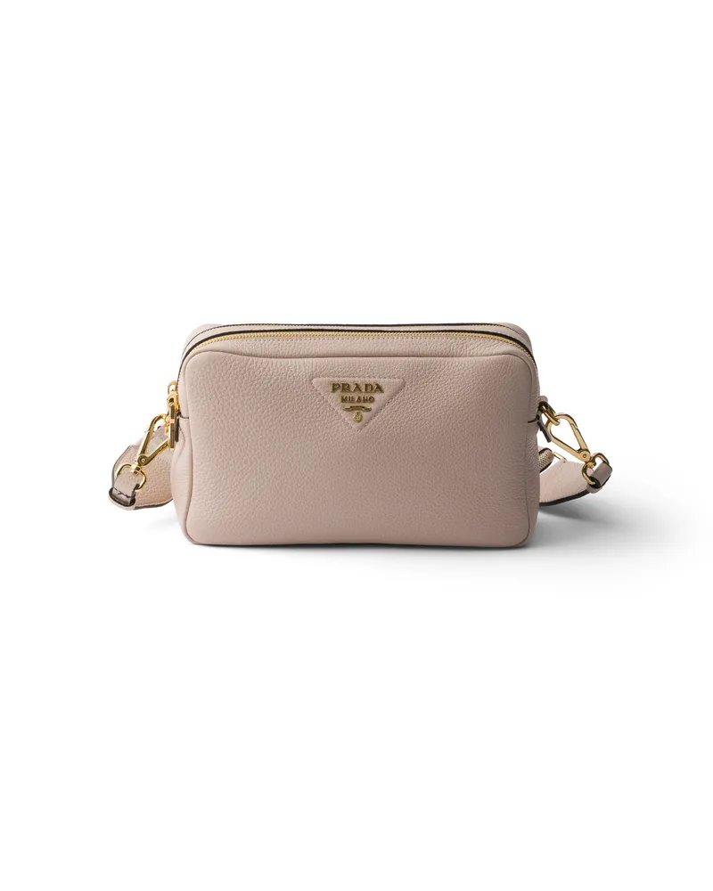 Prada Kleine Schultertasche Aus Leder, Damen, Seerose Seerose