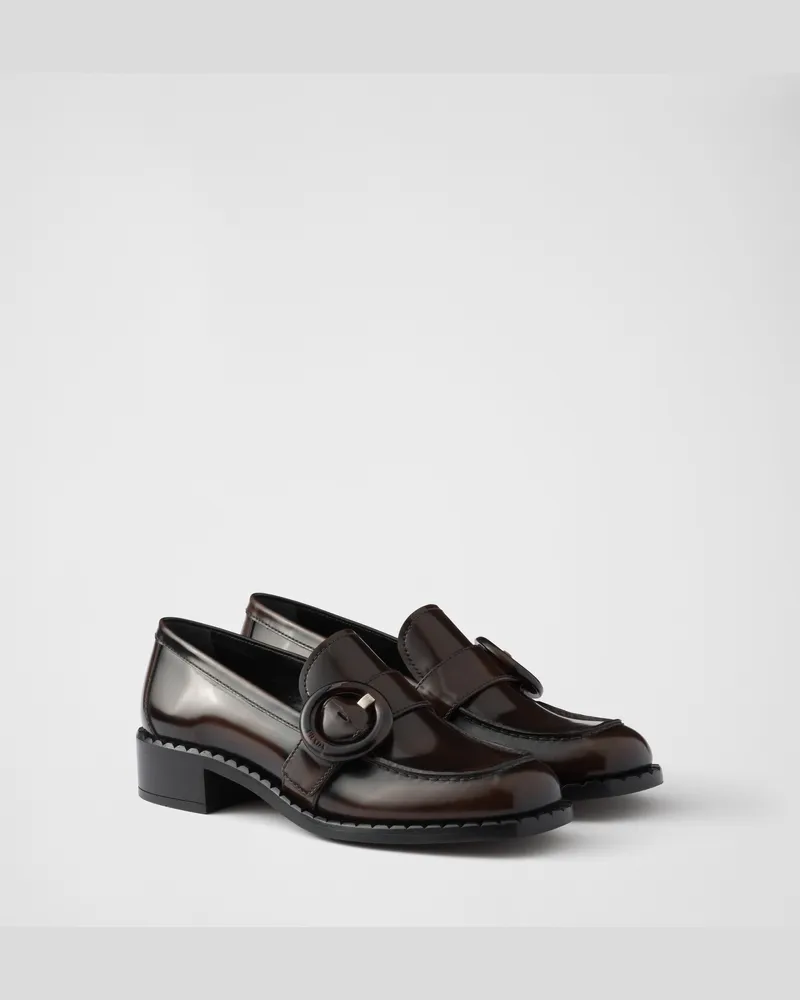 Prada Loafer aus gebürstetem Leder Sienna