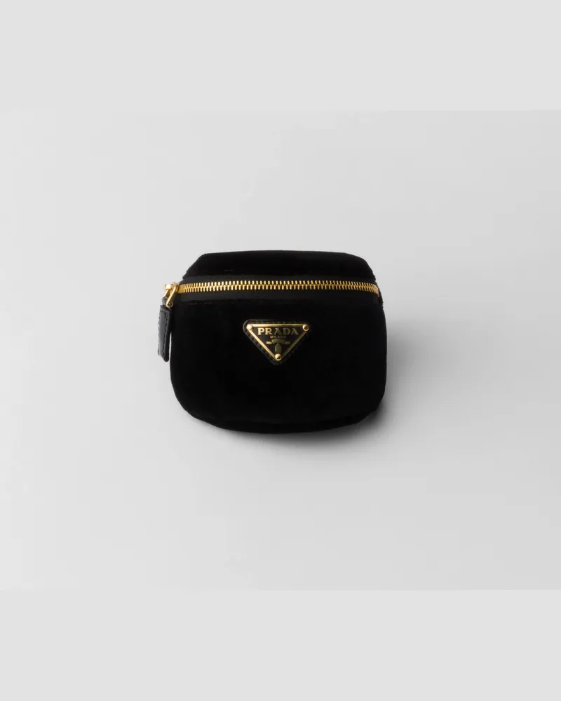 Prada Mini-Pouch aus Samt Schwarz