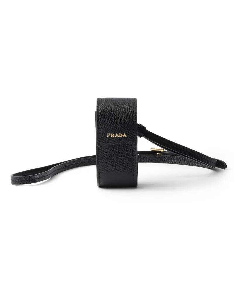 Prada Saffiano Lipstick Holder, Damen, Schwarz Schwarz