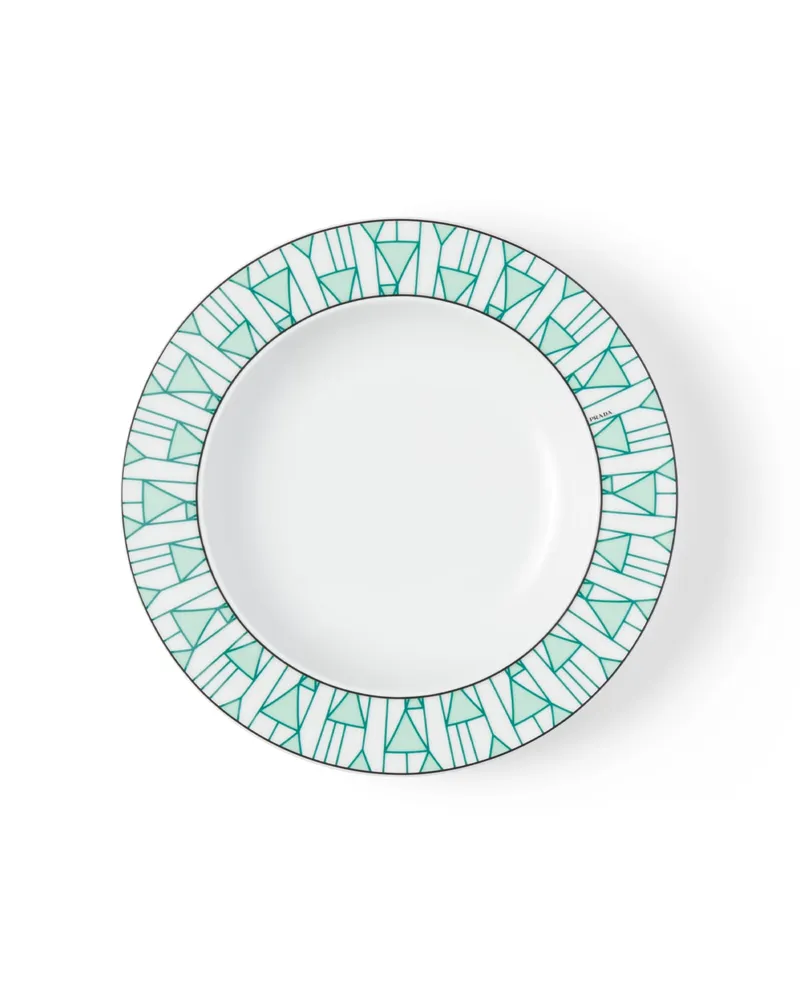 Prada Set Mit Zwei Suppentellern Aus Porzellan – Vienna Green, , Grün Grün