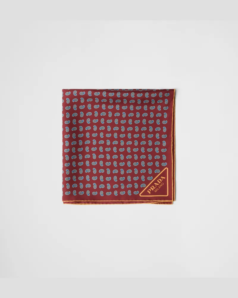 Prada Schal aus Seidentwill mit Print, 55 x 55 Traubenviolett