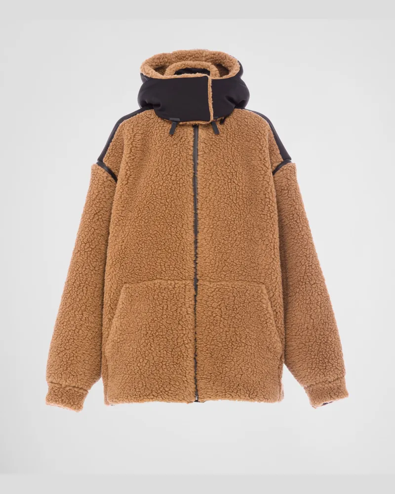 Prada Jacke aus Double Fleece und recyceltem Funktionsgewebe Kamel