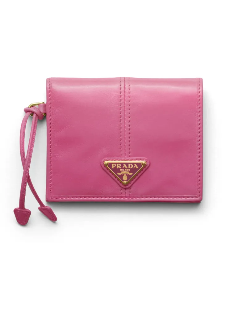 Prada Kleine Geldbörse Aus Leder, Damen, Pfingstrose Pfingstrose