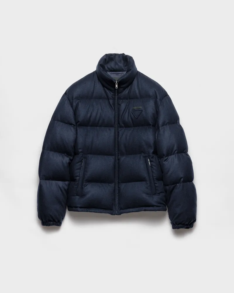 Prada Daunenjacke aus mittelschwerem Kaschmir Blau