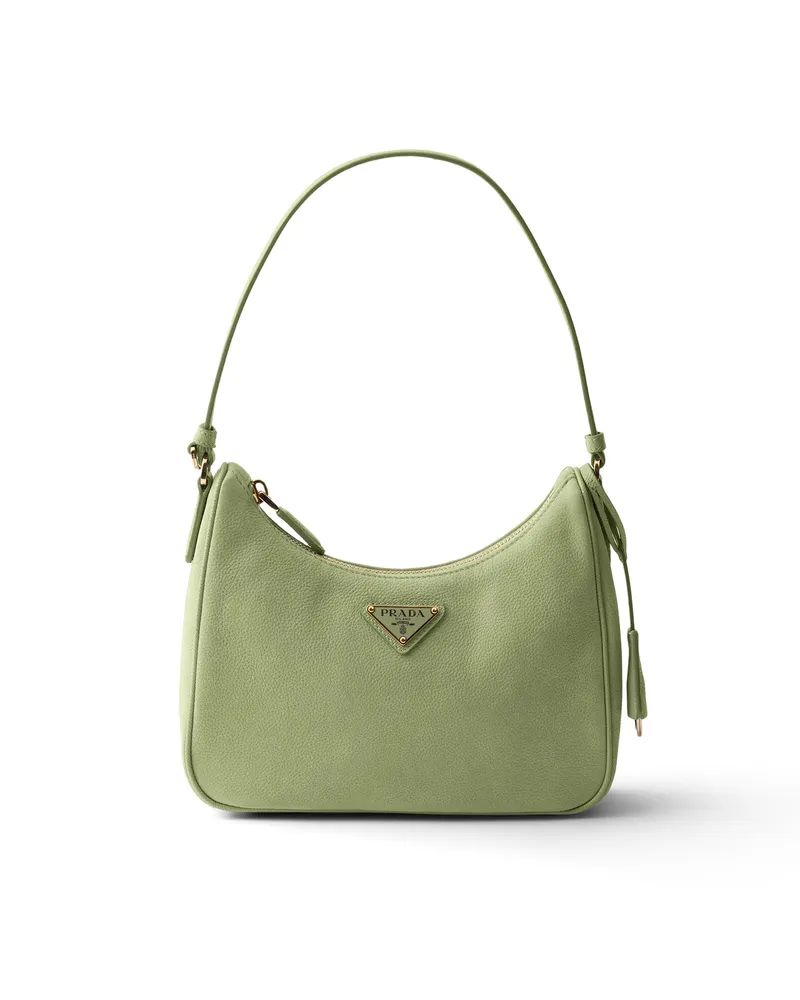 Prada Re-edition 2005 Mini Bag Aus Nubuk- Und Saffiano-leder, Damen, Agave Agave