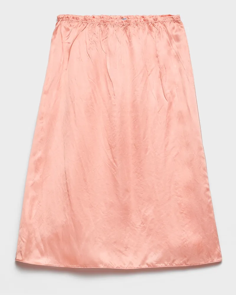 Prada Rock aus gewaschenem Satin Koralle