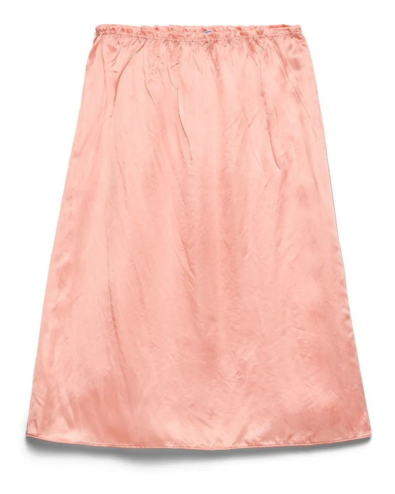 Prada Rock Aus Gewaschenem Satin, Damen, Koralle, Größe Koralle