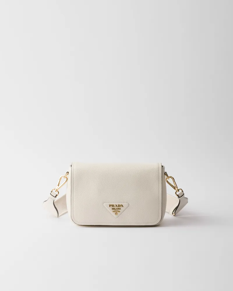Prada Schultertasche aus Leder Weiss