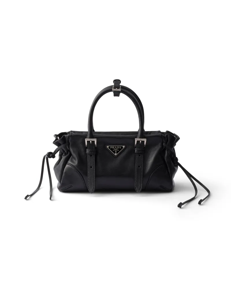 Prada Kleine  Bonnie Tasche Aus Leder, Damen, Schwarz Schwarz