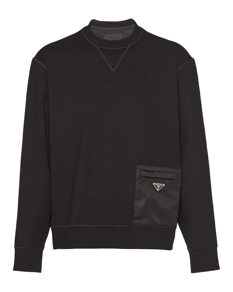Prada Sweatshirt Aus Funktionsgewebe, Herren, Schwarz/schwarz, Größe Schwarz