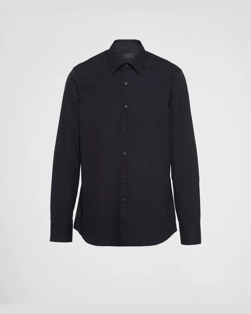 Prada Hemd aus Stretch-Baumwolle Schwarz