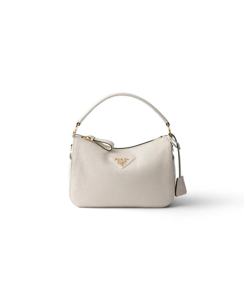 Prada Kleine Tasche Aus Leder, Damen, Weiss Weiss
