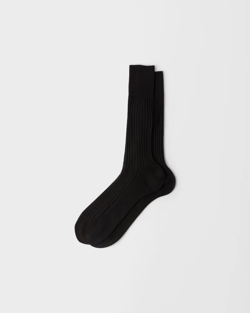 Prada Wadenlange Socken aus Baumwolle Braun