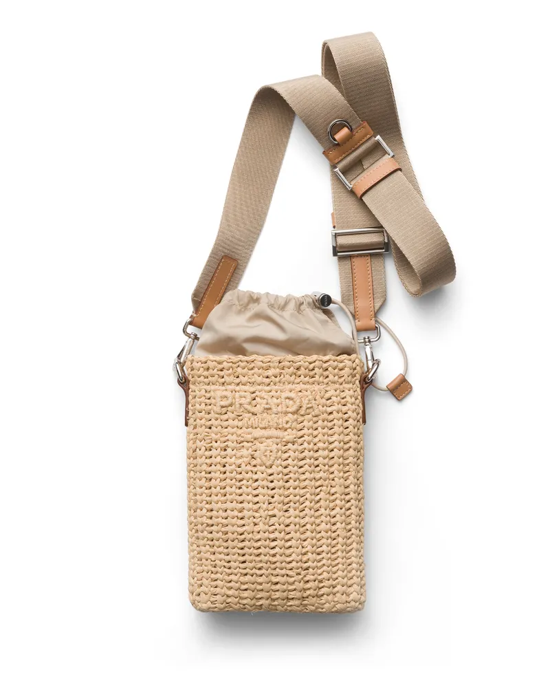 Prada Gehäkelte Smartphone-hülle, Herren, Natur Natur