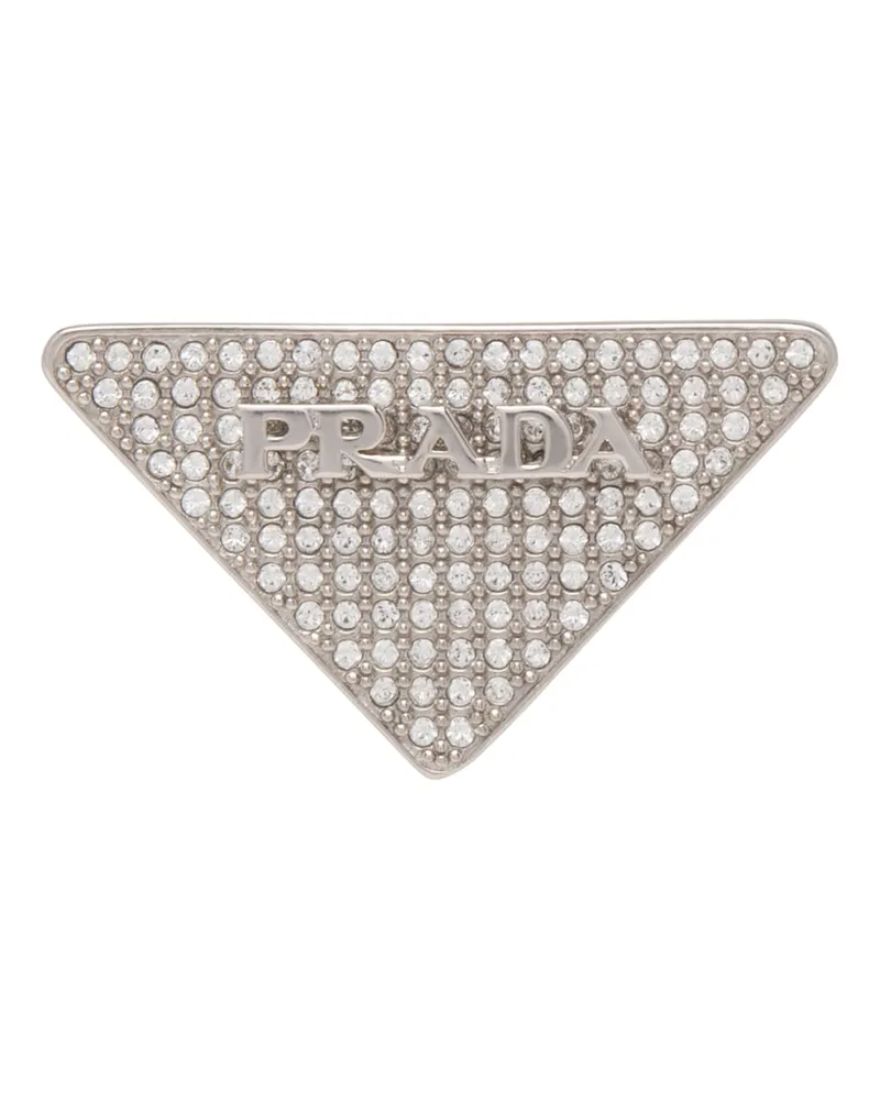Prada Crystal Logo Jewels Linker Ohrring, Damen, Kristall Kristall