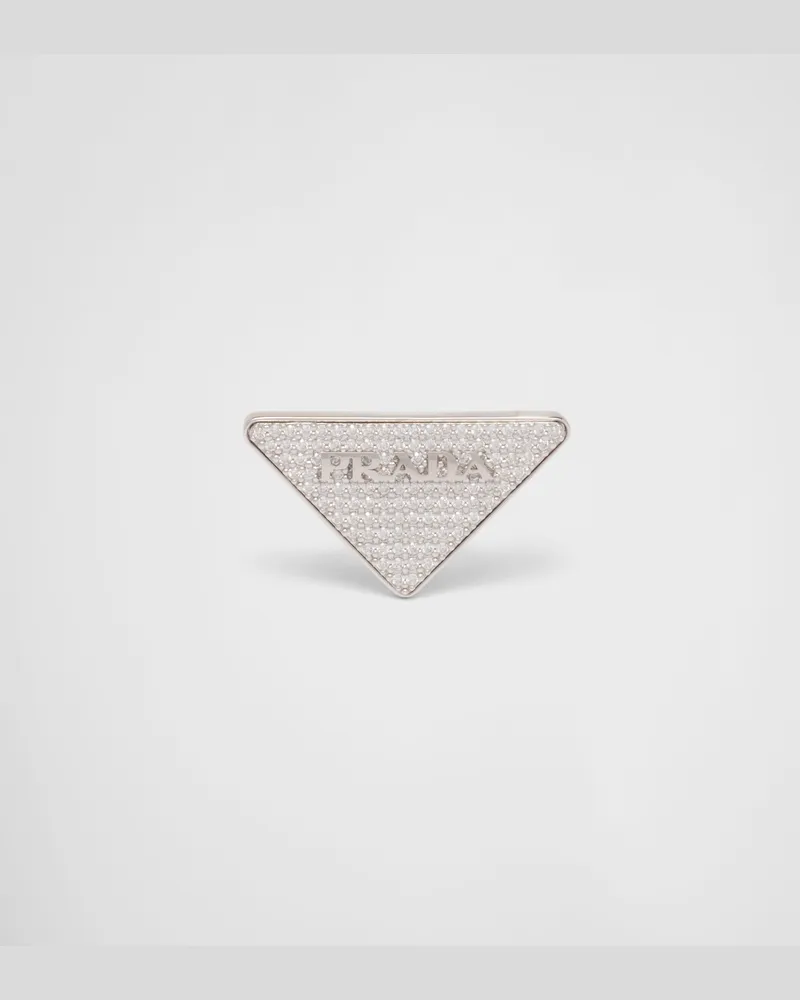 Prada Crystal Logo Jewels linker Ohrring Kristall