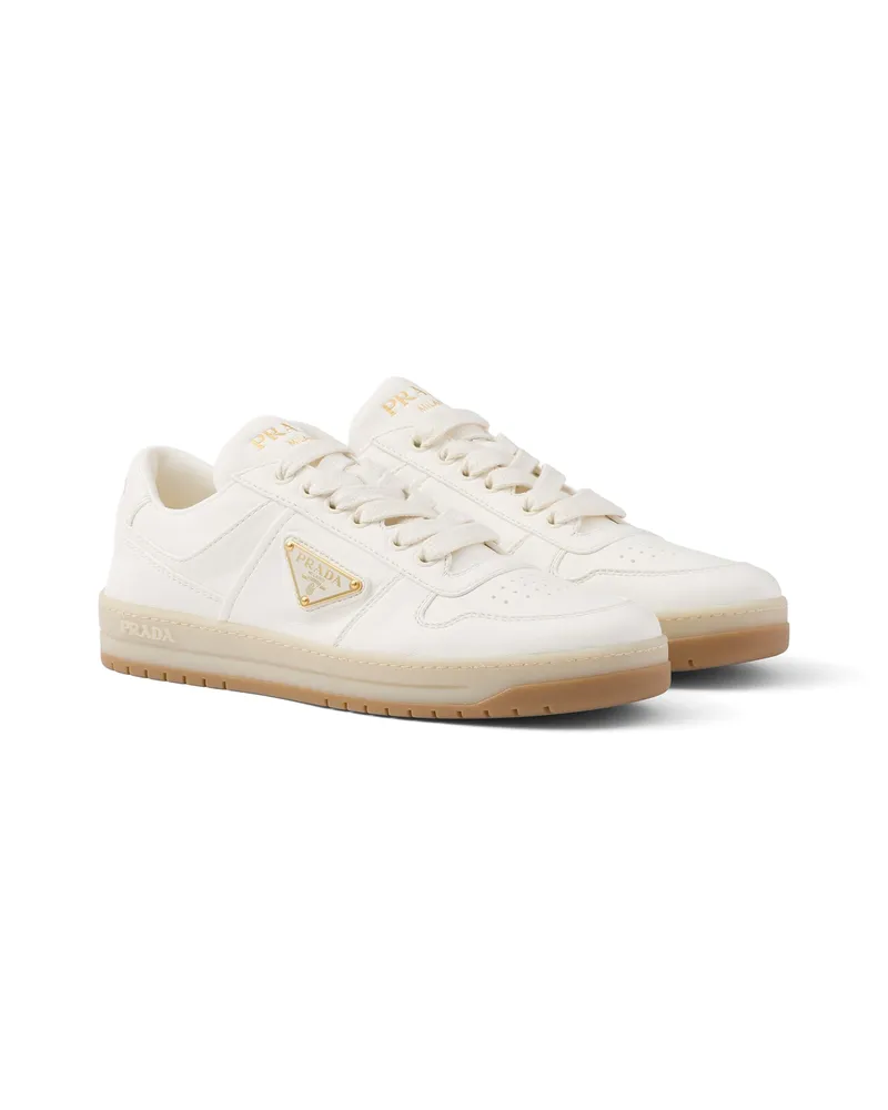Prada Downtown Sneaker Aus Nappa-leder, Damen, Elfenbein, Größe Elfenbein