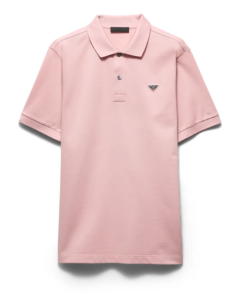 Prada Poloshirt Aus Piqué, Herren, Alabasterrosa, Größe Alabasterrosa