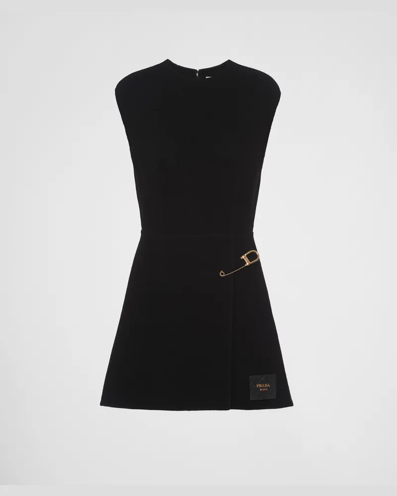 Prada Minikleid aus gewaschenem Twill Schwarz
