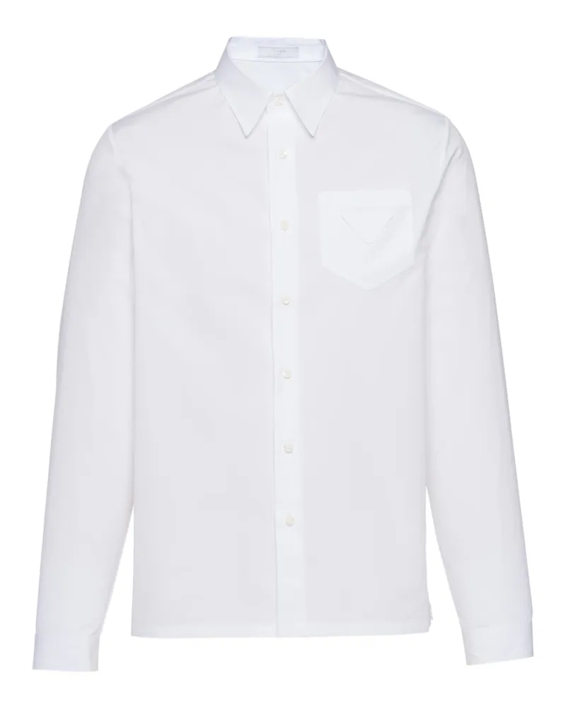 Prada Hemd Aus Baumwolle, Herren, Weiss, Größe Weiss