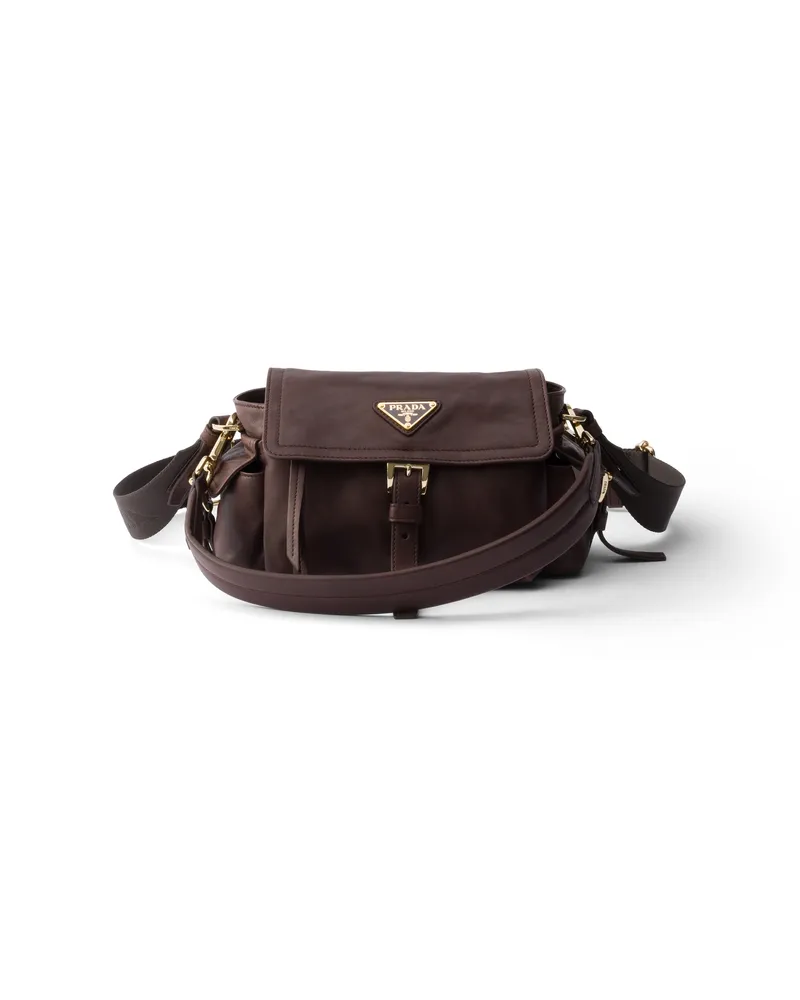 Prada Explore Mini-bag Aus Nappa-leder, Damen, Sienna Sienna