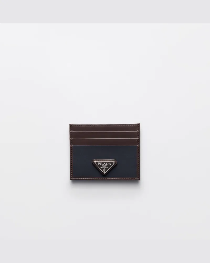 Prada Speedrock Kartenetui aus Re-Nylon und Leder Blau