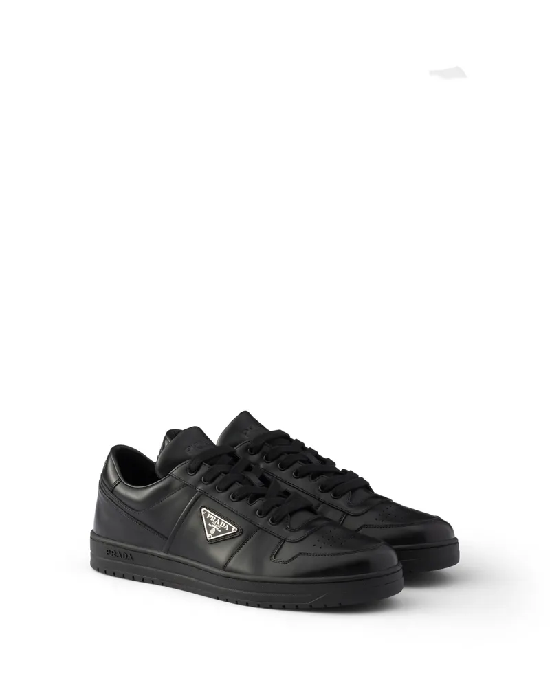 Prada Downtown Sneaker Aus Leder, Herren, Schwarz, Größe 13 Schwarz