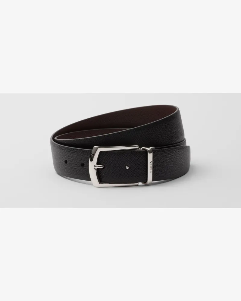 Prada Wendegürtel aus Saffiano-Leder Schwarz