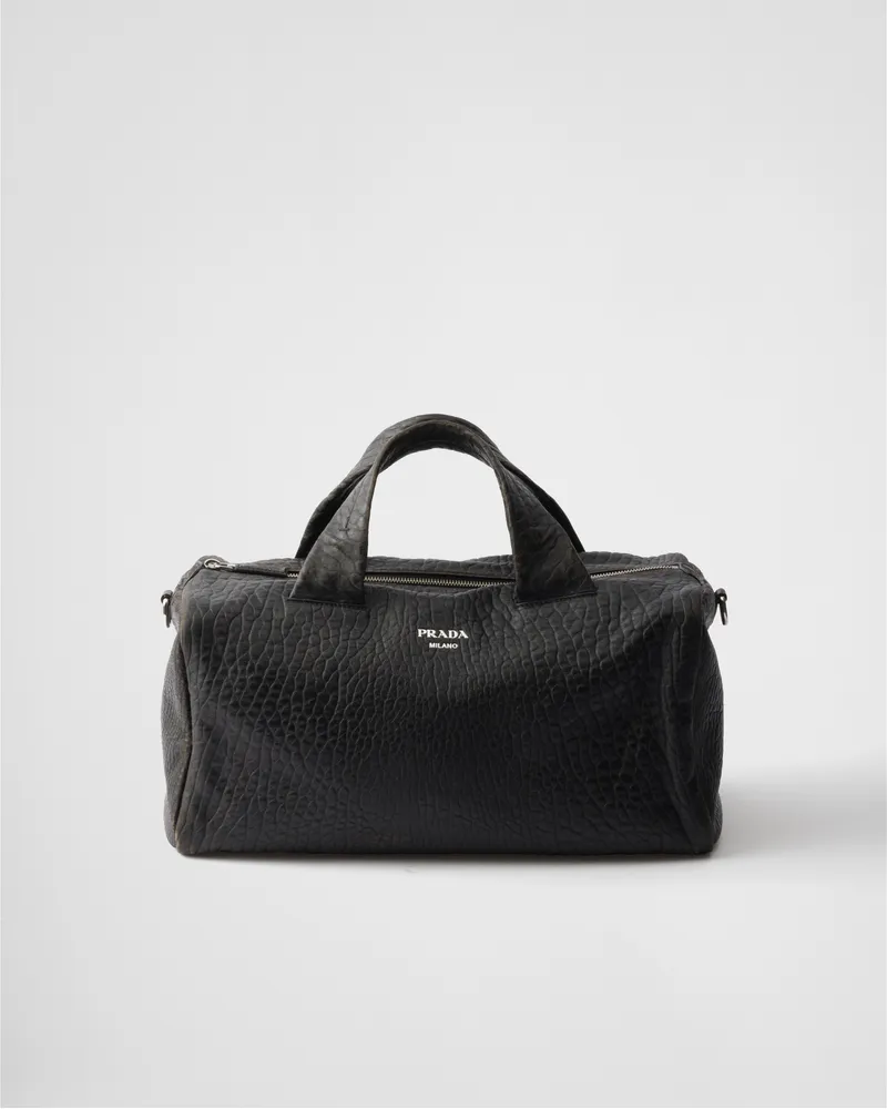 Prada Weekender aus Nappa-Leder Schwarz
