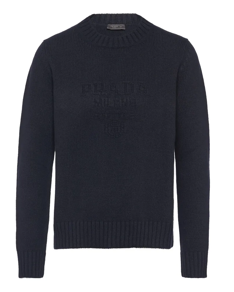 Prada Rundhalspullover Aus Wolle Und Kaschmir, Herren, Blau, Größe Blau