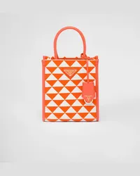 Prada Symbole Mini Bag aus besticktem Stoff Orange