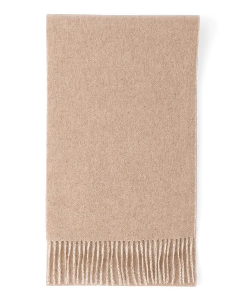Prada Schal Aus Kaschmir-doppelgewebe, Damen, Sand/kalk Sand