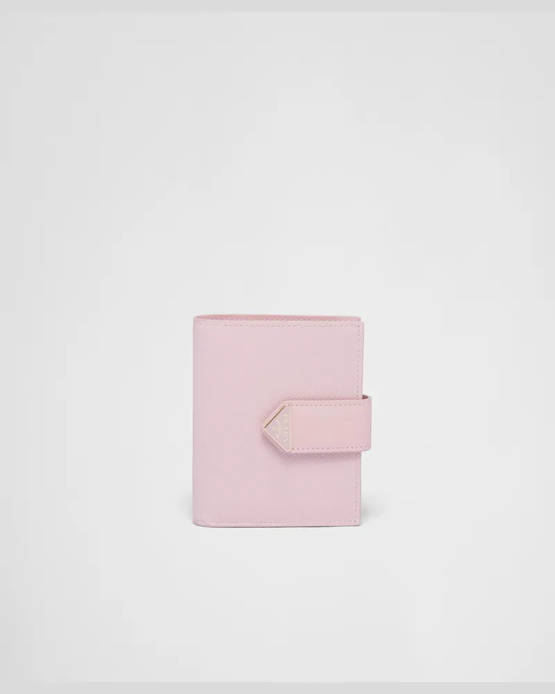 Prada Kleine Geldbörse aus Saffiano und Leder Alabasterrosa
