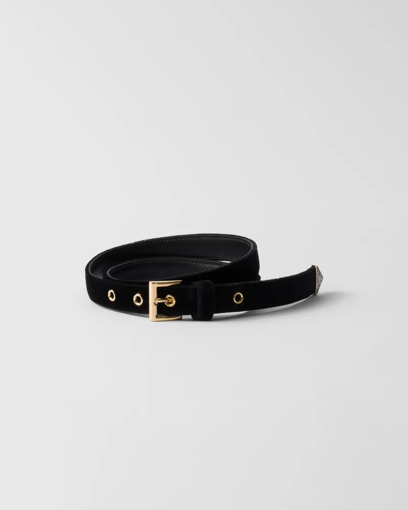 Prada Gürtel aus Samt Schwarz