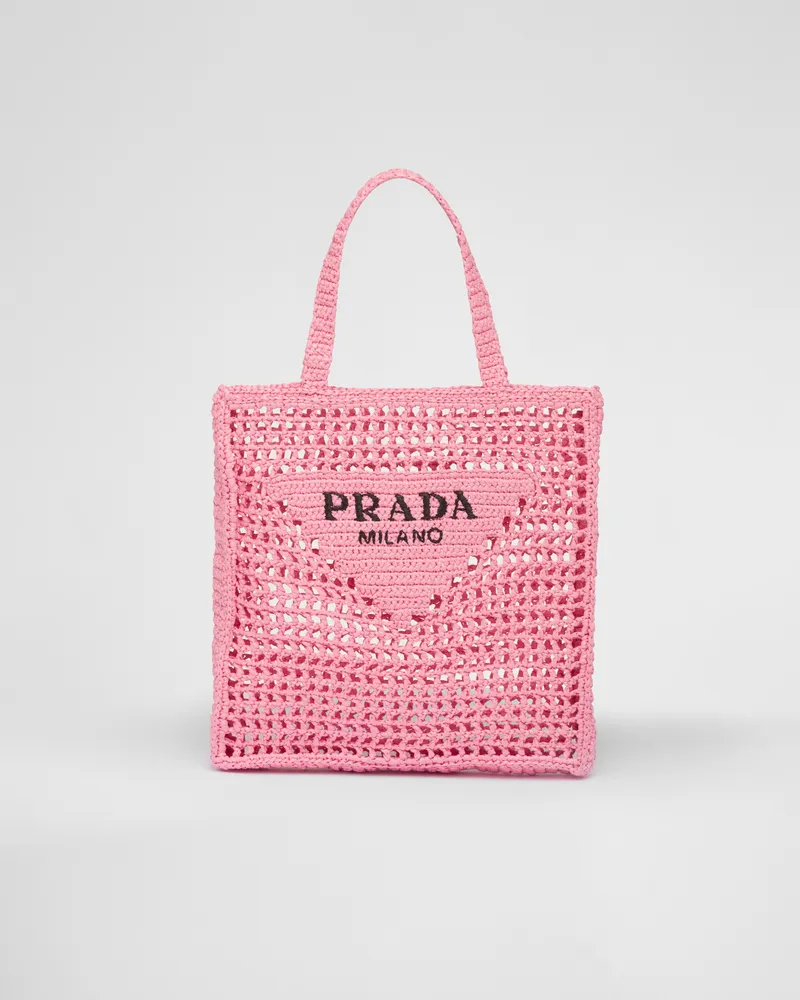 Prada Gehäkelte Tote Bag Blütenrosa
