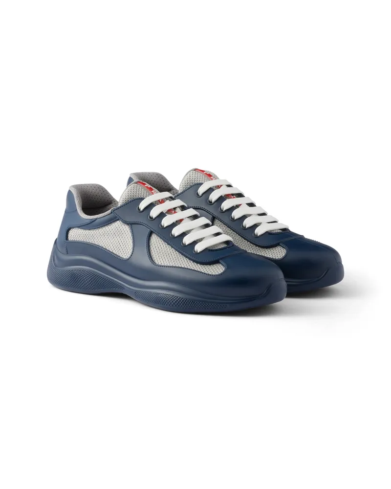 Prada America’s Cup Sneaker Aus Weichem Gummi Und Bike-gewebe, Herren, Königsblau, Größe Königsblau