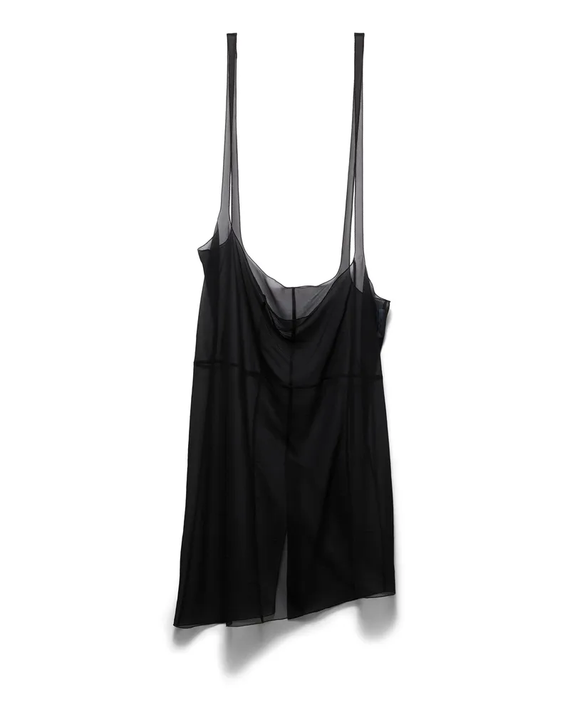 Prada Midirock Aus Cigaline Mit Hosenträgern, Damen, Schwarz, Größe Schwarz